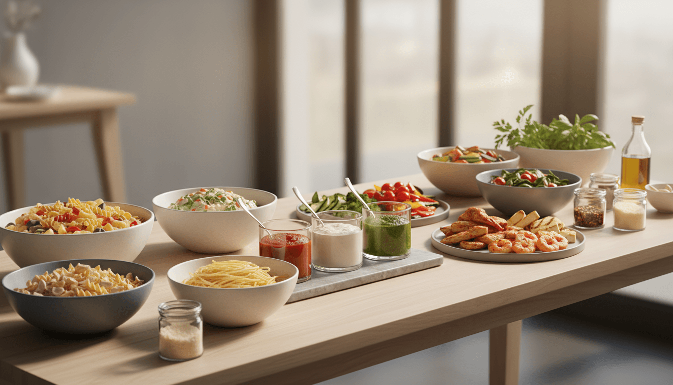 Pasta bar with various options